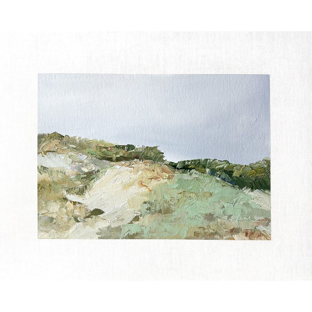 8x10 Original Oil Landscape Painting Seascape Impressionist Beach Dunes Signed